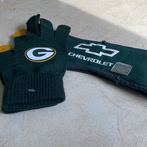 NWT Green Bay Packers Winter Headband & Gloves Bundle - Picture 8 of 8